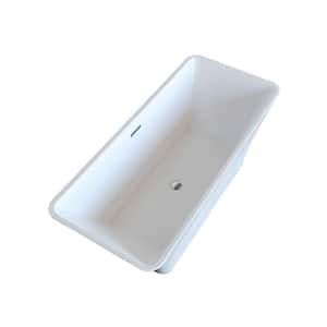 PureCut 5.6 ft. Acrylic Center Drain Rectangular Bathtub in White