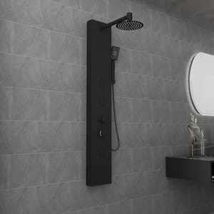 51.3 in. 3-Jet Wall Bar Shower Kit Shower System in Black with Rainfall Waterfall Shower Head, Spray Hand Shower, Valve