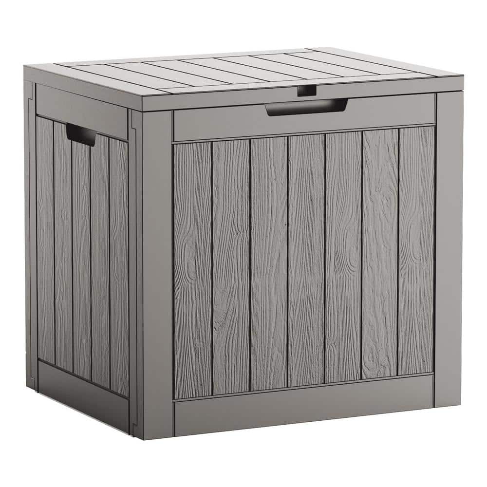 31 Gal. Grey Resin Deck Box Weatherproof and UV Resistant