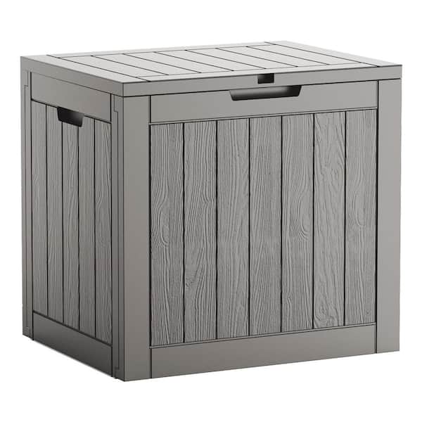 Unbranded 31 Gal. Grey Resin Deck Box Weatherproof and UV Resistant