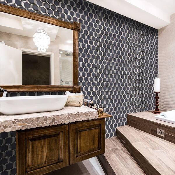 Jeffrey Court - Moonrock Brown 9.875 in. x 11.5 in. Hexagon Matte Porcelain Mosaic Tile (0.788 sq. ft./each)