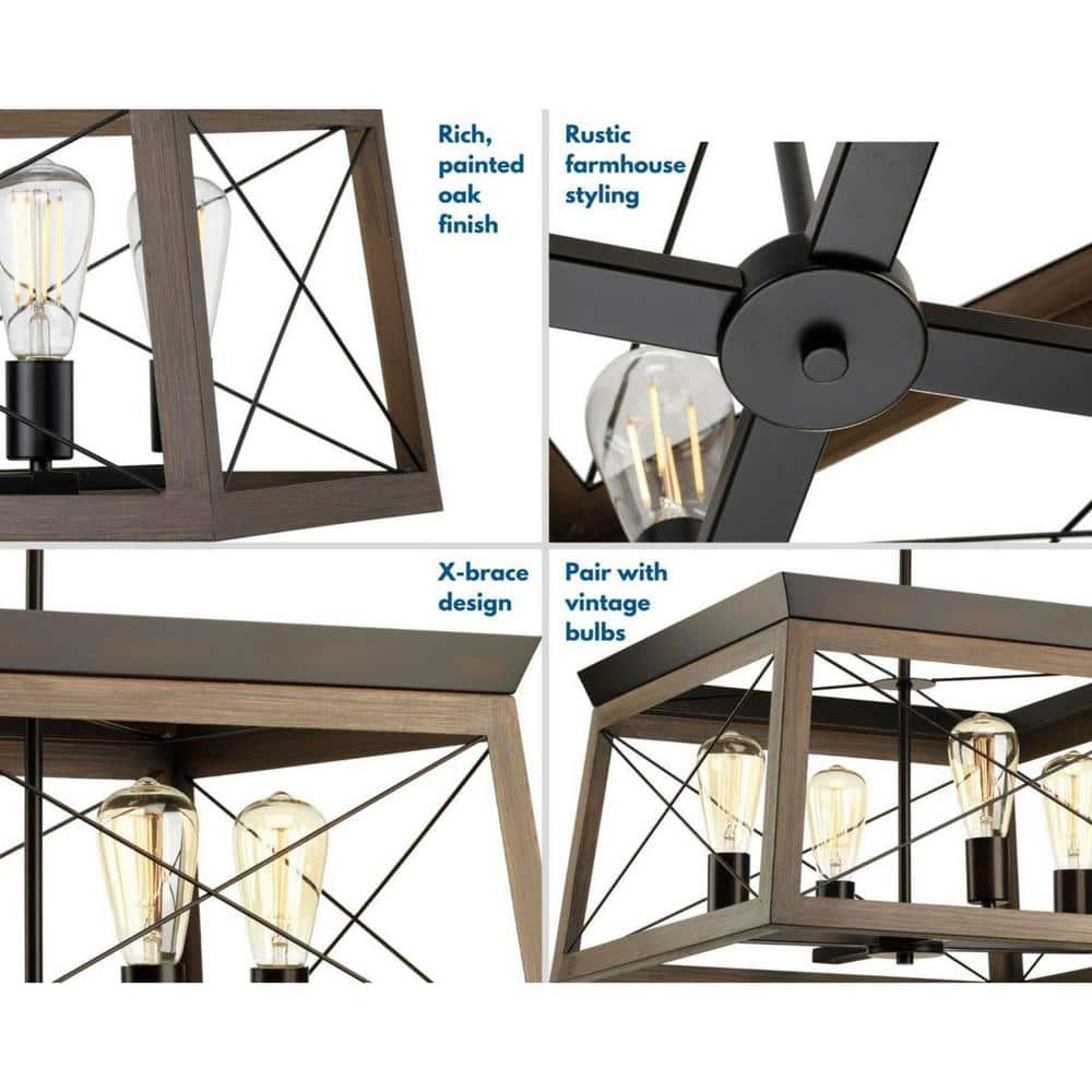 Briarwood 4-Light Antique Bronze Faux Wood Chandelier
