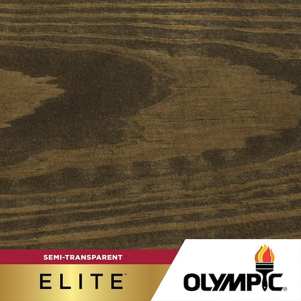 Olympic Elite 3-gal. EST913 Ebony Semi-Transparent Exterior Stain and Sealant in One Low VOC