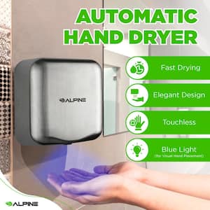 Hemlock Brushed Stainless Steel 220-Volt Commercial Automatic High-Speed Electric Hand Dryer