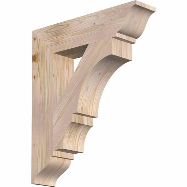 Ekena Millwork 5.5 in. x 30 in. x 26 in. Douglas Fir Balboa Traditional Smooth Bracket