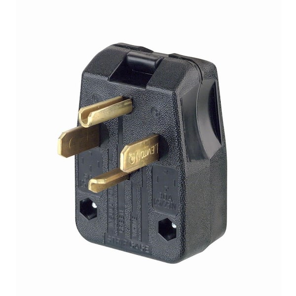 Leviton 30/50 Amp 3-Pole Angle Plug NEMA 14-30P/14-50P, Black