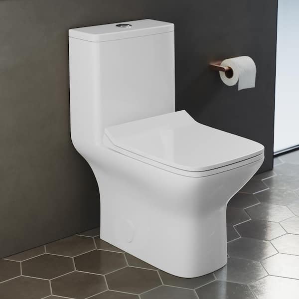 Swiss Madison Carre 10 in. 1-piece 1.1/1.6 GPF Dual Flush Square Toilet ...