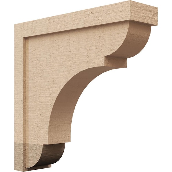 Ekena Millwork 5 in. x 20 in. x 20 in. Thin Bryant Rough Cedar Woodgrain TimberThane Corbel, Primed Tan