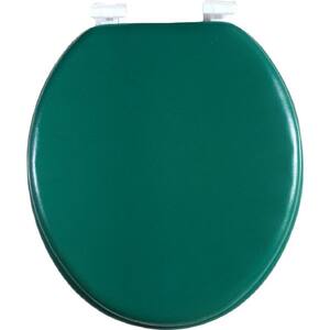 Soft Round and Padded Closed Front Toilet Seat with Easy Clean and Change Hinges in Green
