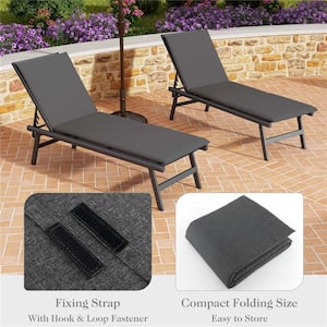 23 in. x 26.5 Deep Seating Outdoor Chaise Lounge Cushion Dark Grey