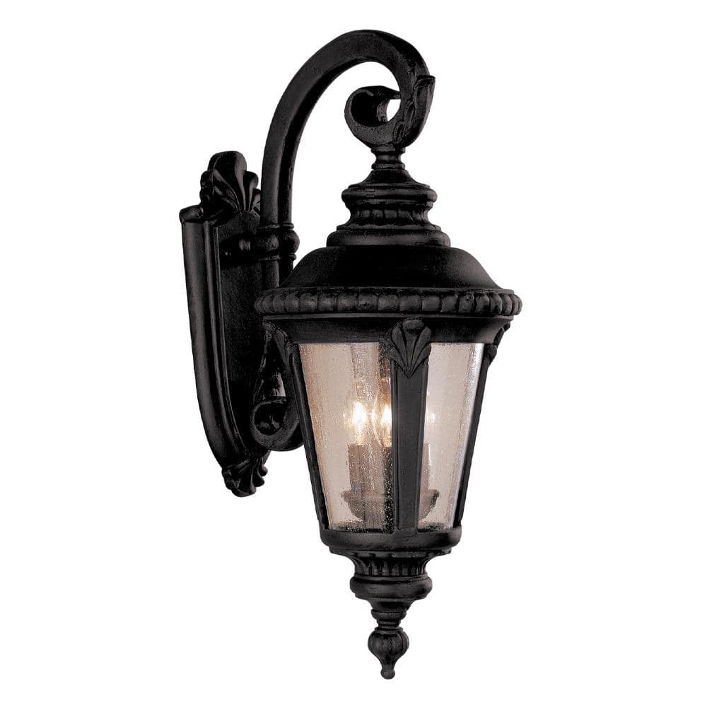 Bel Air Lighting Commons 3-Light Black Lantern Outdoor Wall Light ...