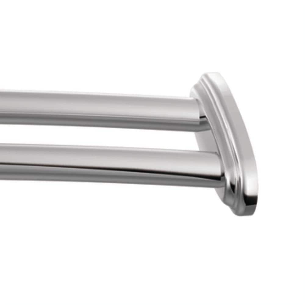 MOEN 60 in. Stainless Steel Adjustable Double Curved Shower Rod in Chrome  DN2141CH - The Home Depot