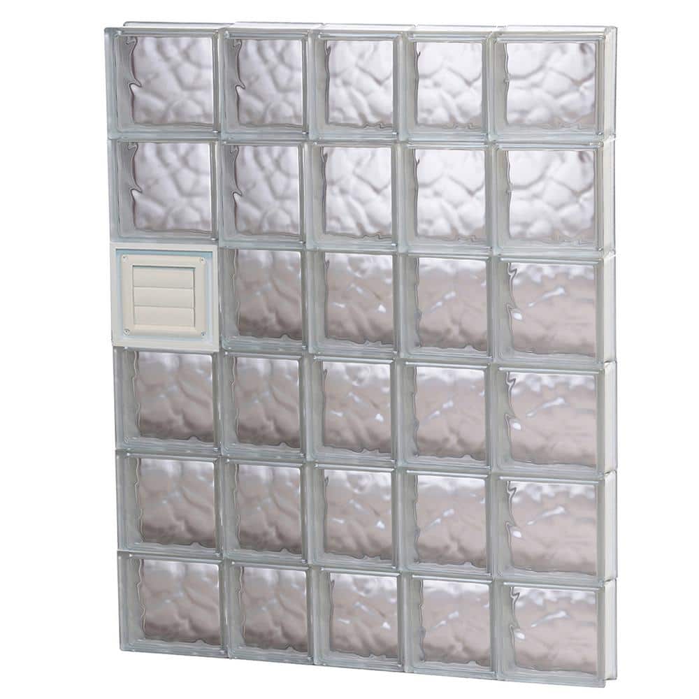 Clearly Secure 32.75 in. x 46.5 in. x 3.125 in. Frameless Wave Pattern ...