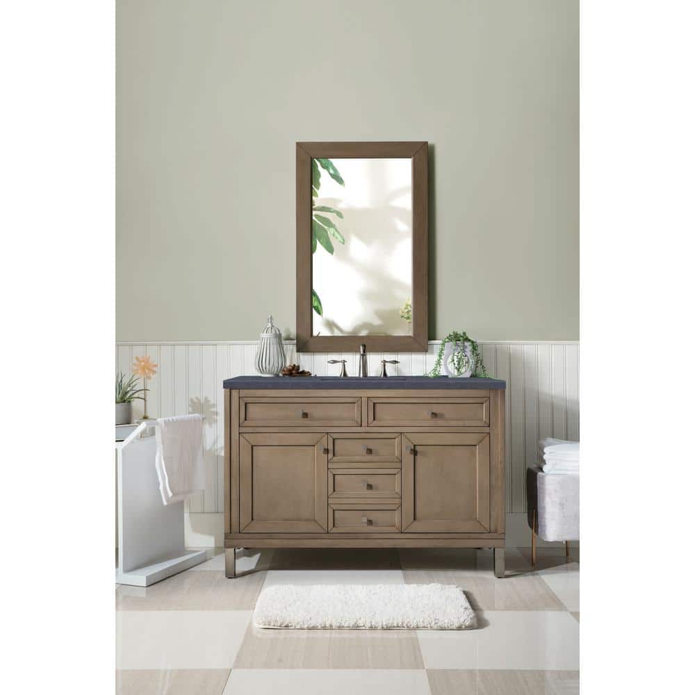Chicago 48 in. W x 23.5 in.D x 33.8 in. H Single Bath Vanity in Whitewashed