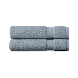 Light Blue Solid 100% Organic Cotton Luxuriously Plush Hand Towels (Set of 2)