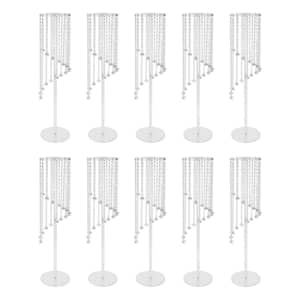 31.5 in. Tall Acrylic Centerpieces Vases in Clear with Crystal Table Round Column Flower Stand (10-Piece)