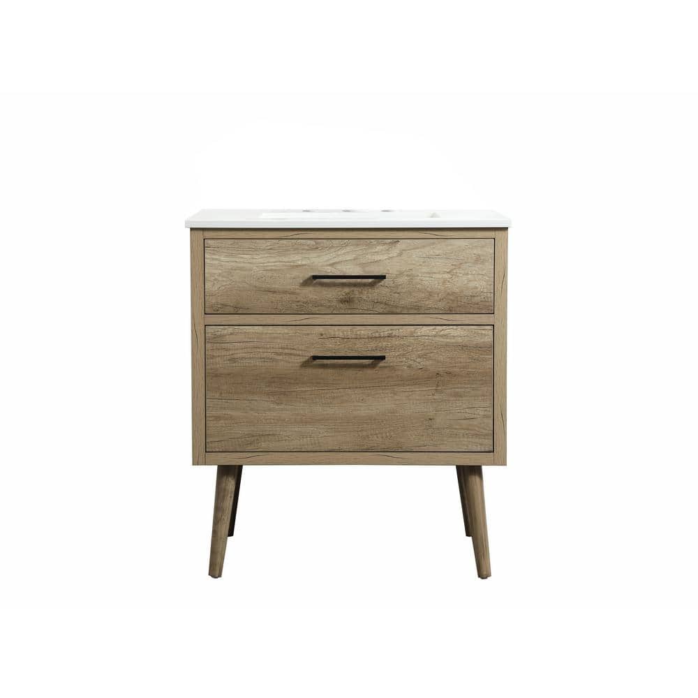 Timeless Home 30 in. W x 22 in. D x 33.5 in. H Bath Vanity in Natural Oak w