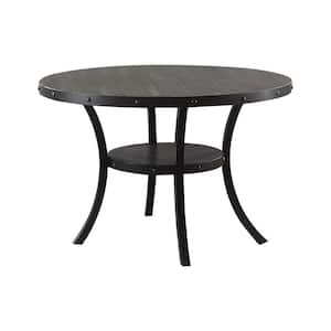 Hakan 48 in. Antique Black Round Dining Table