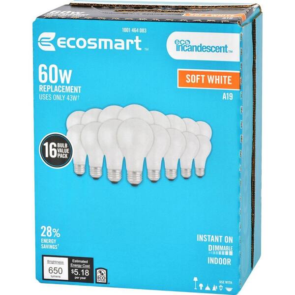 Ecosmart incandescent light bulbs Clearance