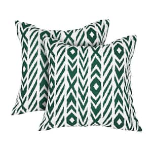 Fire Island Jade Square Accent Lounge Outdoor Throw Pillow (Set of 2)