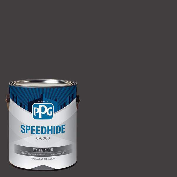 SPEEDHIDE 1 gal. PPG1001-7 Black Magic Satin Exterior Paint