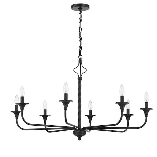 CRAFTMADE Jolenne 9-Light Flat Black Finish Transitional Chandelier for ...