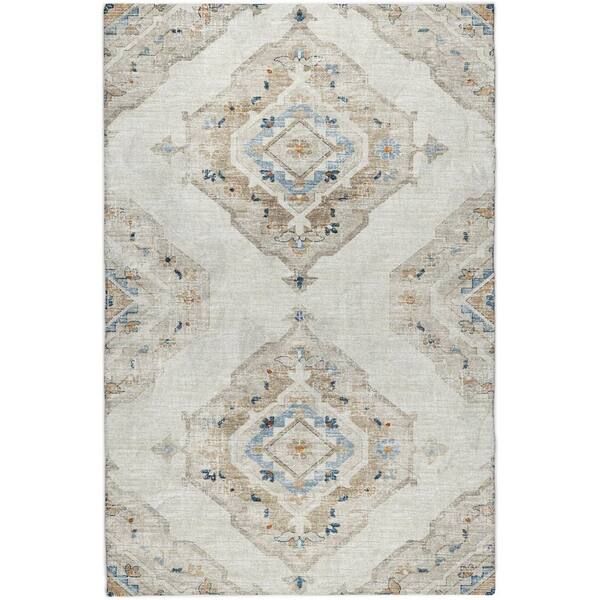 Dream Shag Premium Machine Washable Abstract ADS91 Linen 10 ft. x 14 ft. Area Rug