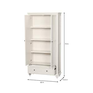 Hamilton 72 in. Off-White Standard 4-shelf Bookcase with 2-Doors