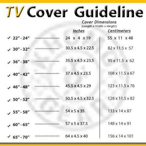 Black Weatherproof Polyester TV Cover with Remote Pocket for 30"-32" TVs