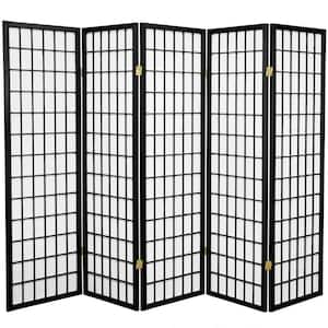 5 ft. Black 5-Panel Room Divider