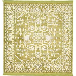 New Classical Olympia Light Green 4' 0 x 4' 0 Square Rug