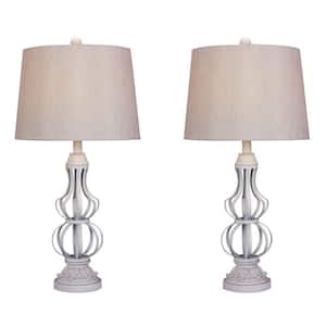 Martin Richard 28.5 in. Antique White Table Lamp (2-Pack)