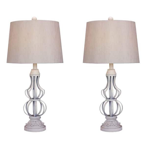 Fangio Lighting Martin Richard 28.5 in. Antique White Table Lamp (2-Pack)