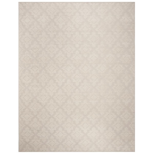 Vermont 9 ft. x 12 ft. Ivory Trellis Diamond Area Rug