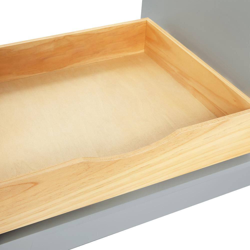 Gray 42'' Freestanding Wood Bathroom Vanity Base with Brass Hardware