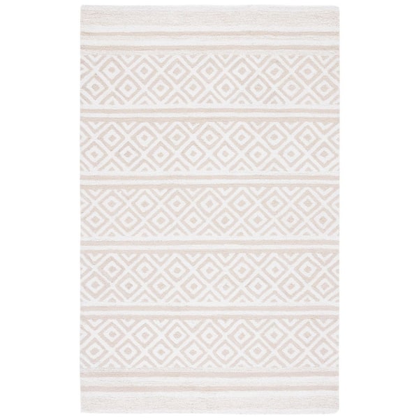 Capri 6 ft. x 9 ft. Ivory/Beige Diamond Striped Area Rug
