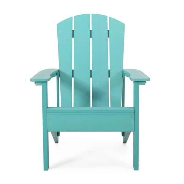Zeus & Ruta Outdoor Faux Wood Adirondack Chair in Blue (Set of 1)