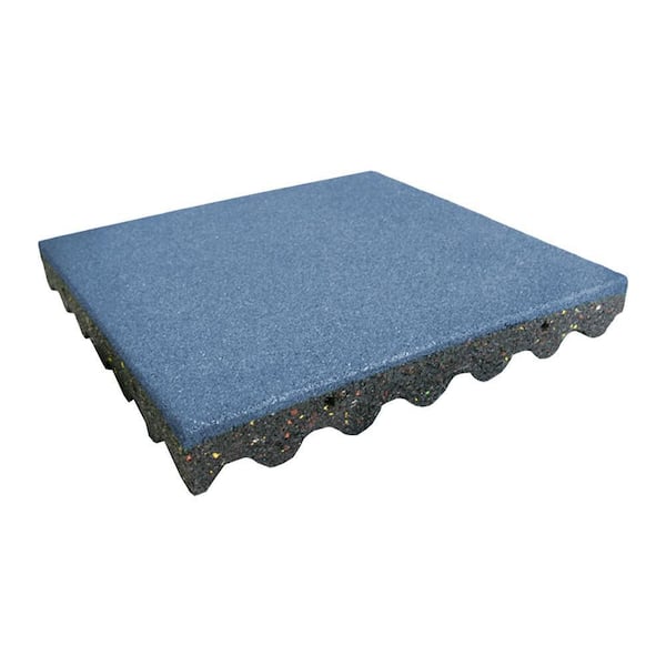 Eco-Safety 2.5 in. x 19.5 in. W x 19.5 in. L Blue Rubber Interlocking Flooring Tiles (5.28 sq. ft.)(2PK)
