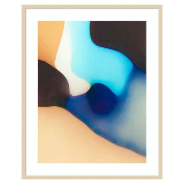 Amanti Art Interlocking Colors VIII by Alonzo Saunders 1 Piece Framed Giclee Abstract Art Print 41 in. x 33 in.