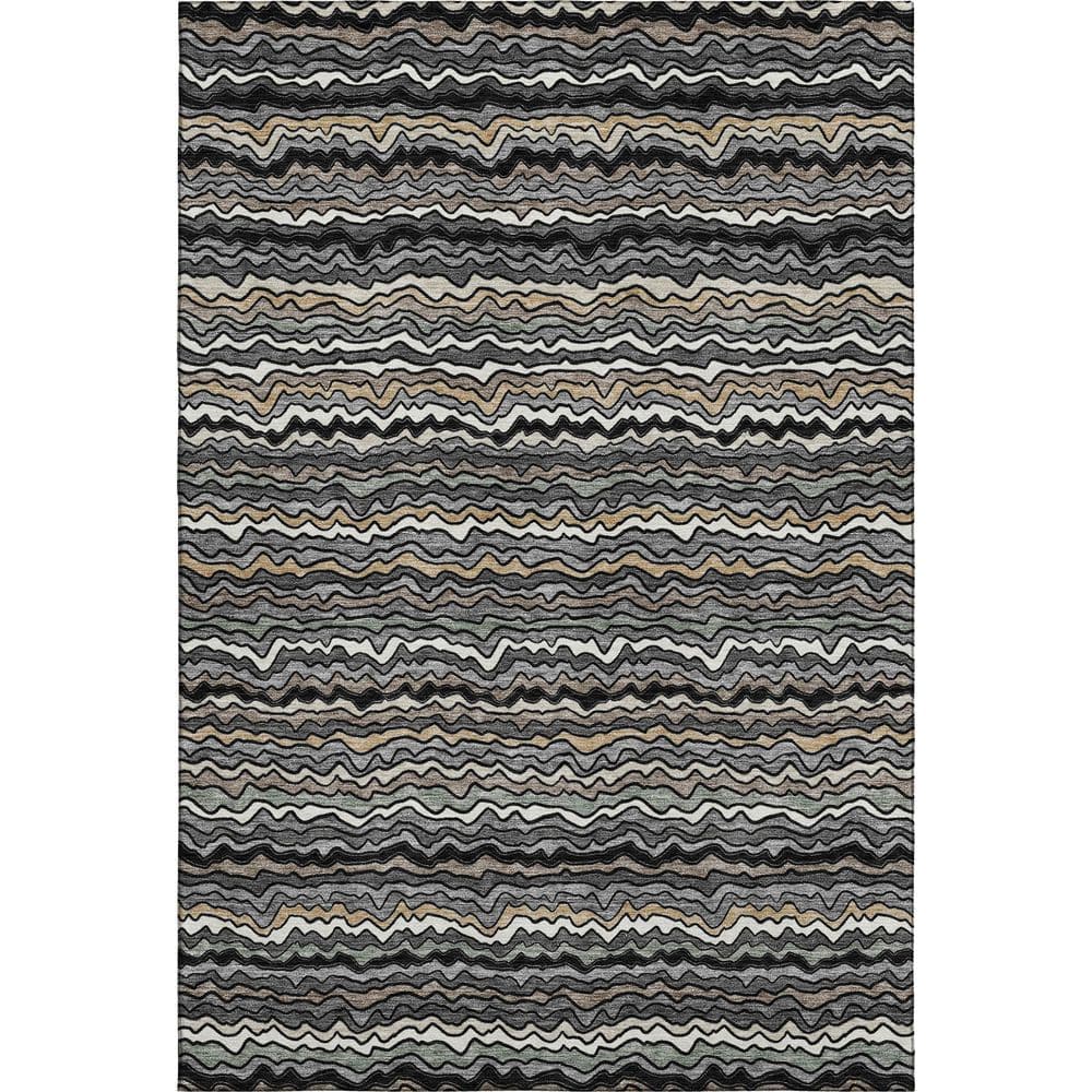 Mayfield Premium Machine Washable Abstract AMF2436 Black 9 ft. x 12 ft. Area Rug price history on PriceWatchPro