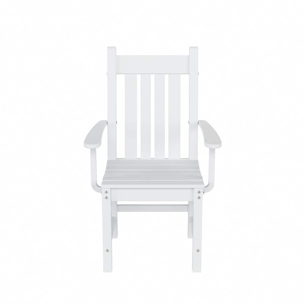 White Polywood Outdoor Dining Arm Chair