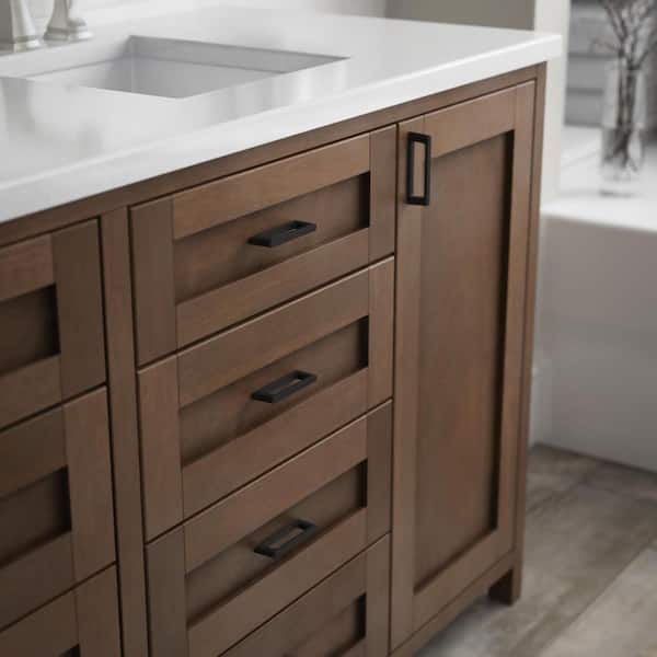 Squared Modern 3 in. (76 mm) Modern Matte Black Cabinet Drawer Pull