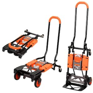 Shifter 300 lb. 2-in-1 Convertible Hand Truck and Cart in Orange