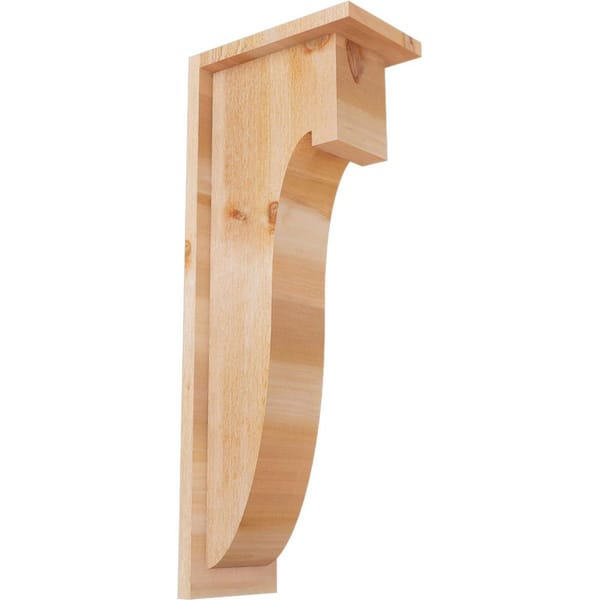 Ekena Millwork 6 in. x 10 in. x 26 in. Western Red Cedar Del Monte Rough Sawn Corbel with Backplate