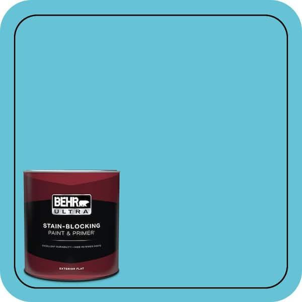 BEHR ULTRA 1 qt. #P480-4 Rushing Stream Flat Exterior Paint & Primer