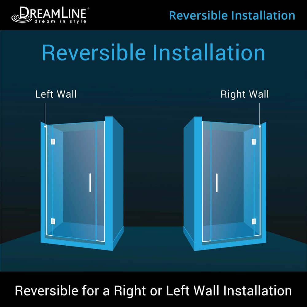 Unidoor-X 43-50 in Clear Glass Frameless Hinged Shower Door