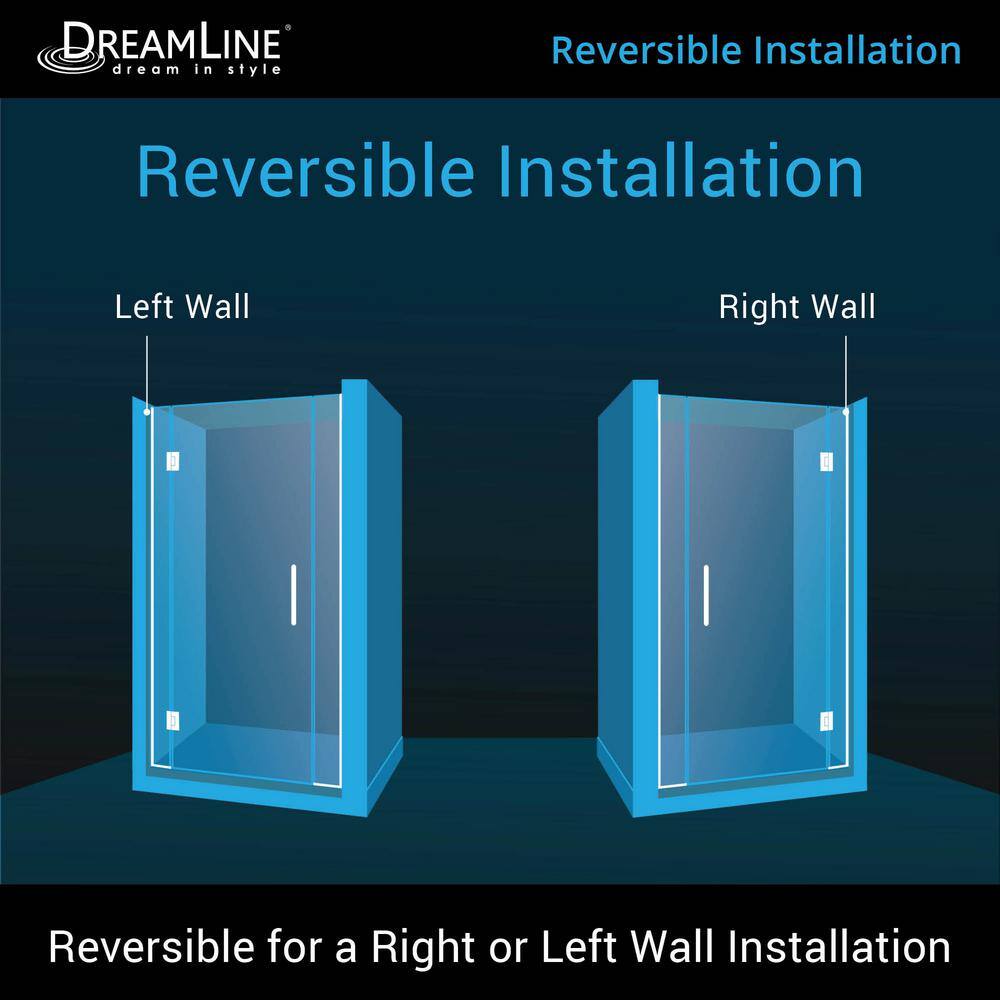 Unidoor-X 36" Frameless Hinged Shower Door with Clear Glass