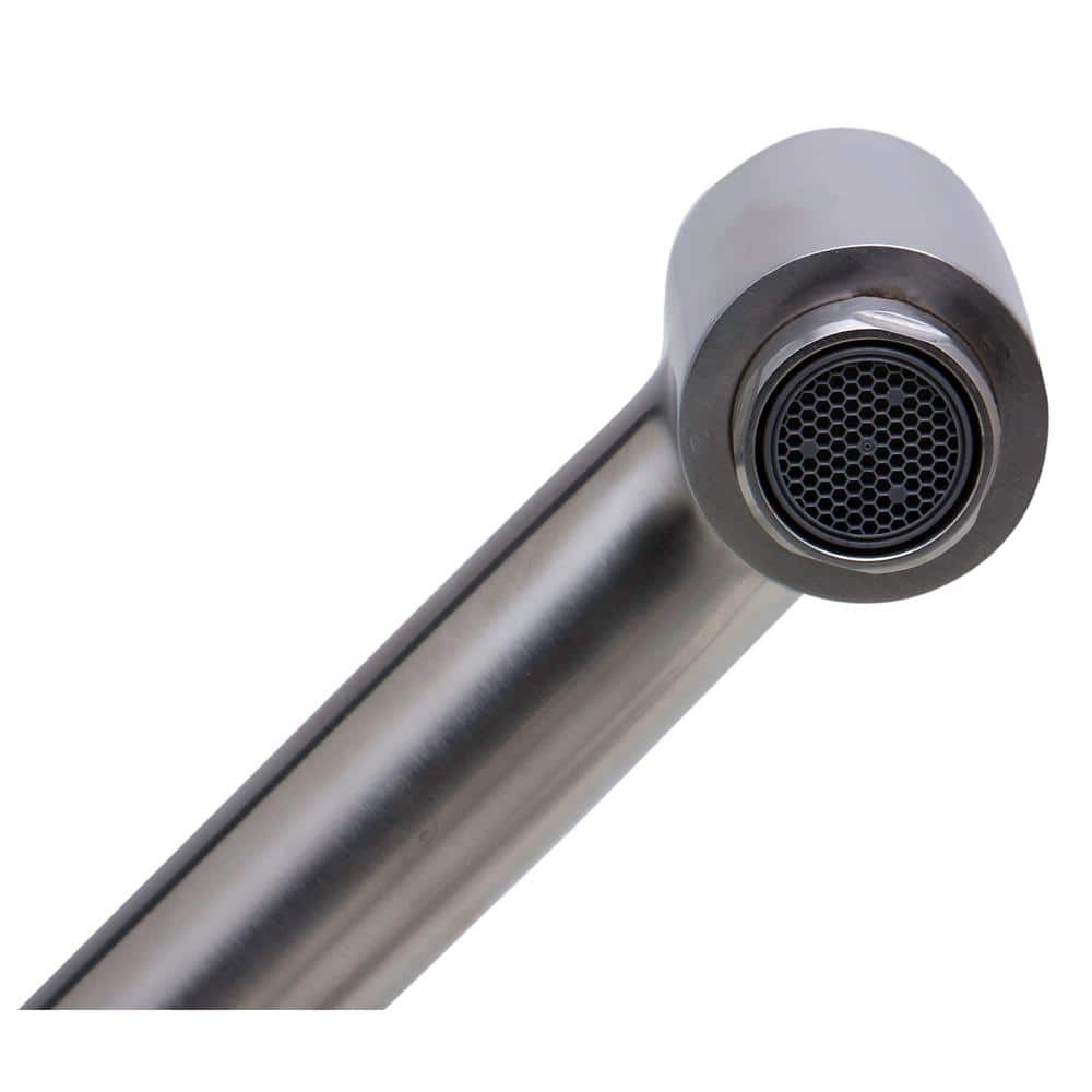 Brushed Stainless Steel Retractable Single Hole Kitchen Faucet