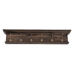 Charlie 39.37 in. Black Wash Wall-Mounted with Shelf