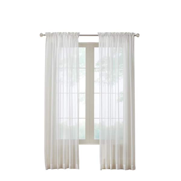 Habitat Rhapsody Voile Eggshell Polyester Smooth 104 in. W x 63 in. L Rod Pocket Indoor Sheer Curtain (Single Panel)